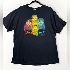 Duck Dynasty Quack Pack Graphic T Shirt Mens XL Black Short Sleeve Cotton Tee